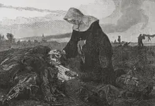 Franco-Prussian War (1870-71): Sisters of Charity on the battlefield, tending to the wounded, 1870. Creator: Unknown