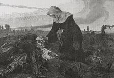 Franco-Prussian War (1870-71): Sisters of Charity on the battlefield, tending to the wounded, 1870. Creator: Unknown