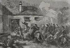 Franco-Prussian War (1870-71): Skirmish between French hussars and...Baden army...,1870. Creator: Unknown