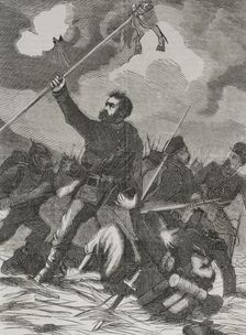 Franco-Prussian War (1870-71): Taking of a French Imperial eagle standard by the 3rd Posen..., 1870. Creator: Unknown