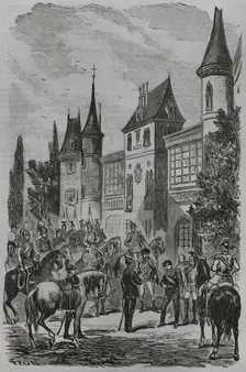 Franco-Prussian War: Napoleon III surrendering to King Wilhelm I of Prussia...1870, (1870). Creator: Celestino Sadurni
