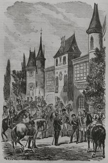 Franco-Prussian War: Napoleon III surrendering to King Wilhelm I of Prussia...1870, (1870). Creator: Celestino Sadurni