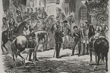 Franco-Prussian War: Napoleon III surrendering to King Wilhelm I of Prussia...1870, (1870). Creator: Celestino Sadurni