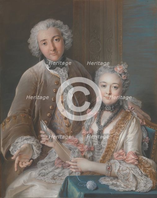 François de Jullienne (1722-1754) and His Wife (Marie Élisabeth de Séré de Rieux, 1724-1795), 1743. Creator: Charles-Antoine Coypel.