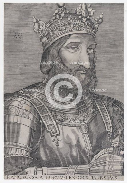 Francois I, King of France, dated 1536. Creator: Agostino Veneziano.