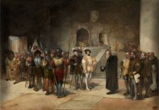 François I, King of France, Entering the Torre de los Lujanes as a prisoner, c1884. Creator: Pérez Rubio, Antonio (1822-1888)