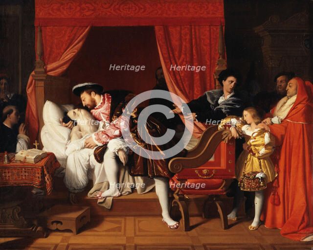 François Ier reçoit les derniers soupirs de Léonard de Vinci, 1818. Creator: Jean-Auguste-Dominique Ingres.