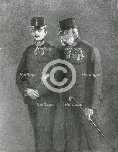 'Francois-Joseph et Charles de Habsbourg', 1914. Creator: J Simont.