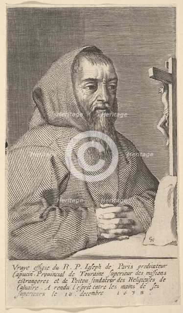 François Le Clerc Du Tremblay, dit le Père Joseph, 1638. Creator: Claude Mellan.