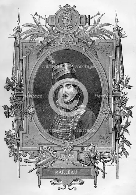 Francois Severin Marceau-Desgraviers, French revolutionary soldier, 1793 (1882-1884)..Artist: Pannemaker
