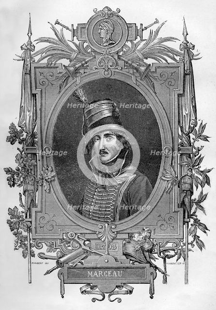 Francois Severin Marceau-Desgraviers, French revolutionary soldier, 1793 (1882-1884)..Artist: Pannemaker