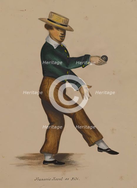 Francois Ravel as Bibi [Verso: Study for Antoine as Robert Maccaire], 1855-1859. Creator: Alfred Jacob Miller.