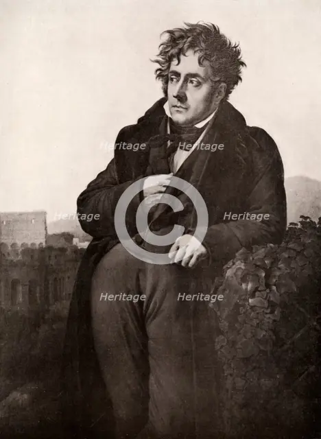Francois-Rene, vicomte de Chateaubriand, French writer and diplomat, early 19th century.Artist: Anne-Louis Girodet de Roussy-Trioson