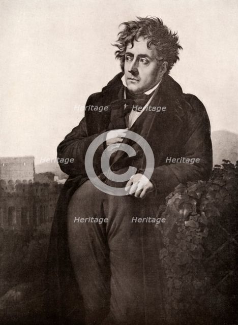 Francois-Rene, vicomte de Chateaubriand, French writer and diplomat, early 19th century.Artist: Anne-Louis Girodet de Roussy-Trioson