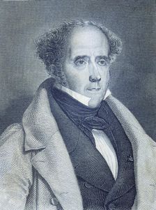François René Viscount of Chateaubriand (1768 -1848), French writer, engraving, 1845