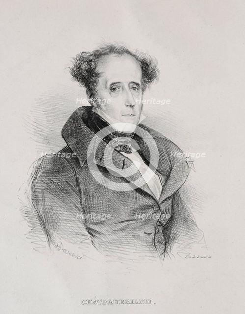 François René Auguste Victome de Châteaubriand. Creator: Achille Devéria (French, 1800-1857).