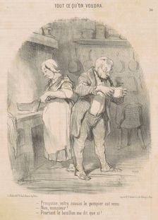 Francois, votre cousin le pompier est venu ..., 19th century. Creator: Honore Daumier