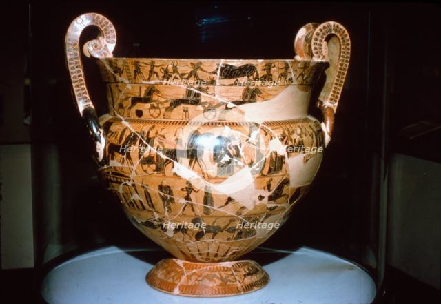 Francois Vase found in an Etruscan Tomb, 6th century BC. Artists: Ergotimos, Kleitias.