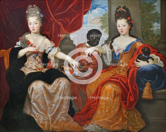 Francoise Marie de Bourbon (1677-1749), called Mademoiselle de Blois and Louise Françoise..., c.1690 Creator: Vignon, Philippe (1638-1701).