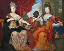 Francoise Marie de Bourbon (1677-1749), called Mademoiselle de Blois and Louise Françoise..., c.1690 Creator: Vignon, Philippe (1638-1701)