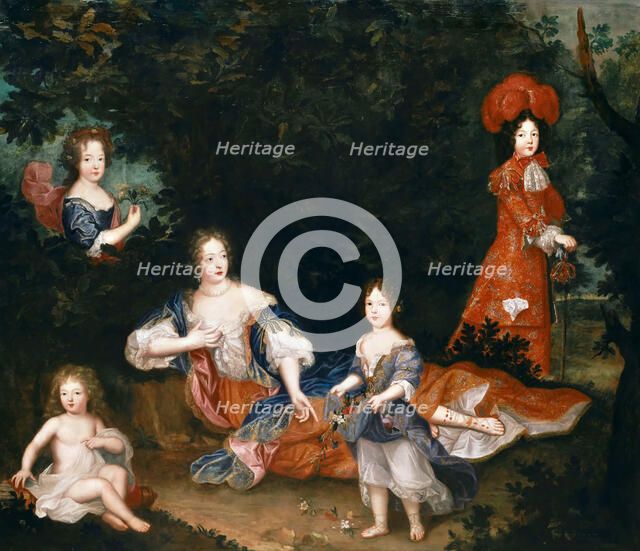 Françoise-Athénaïs de Rochechouart, marquise de Montespan (1640-1707) and her children. Artist: Anonymous  