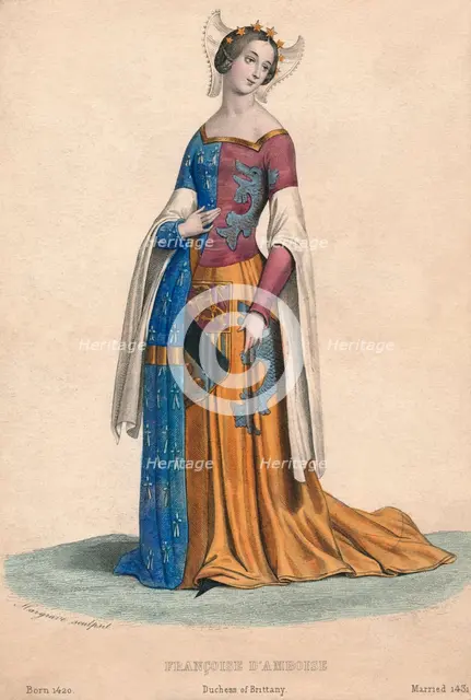 'Françoise d'Amboise, Duchess of Brittany', c1840.  Creator: Edward Hargrave.