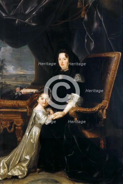 Françoise d'Aubigné, Marquise de Maintenon (1635-1719) with her niece. Artist: Elle, Louis Ferdinand, the Younger (1648-1717)