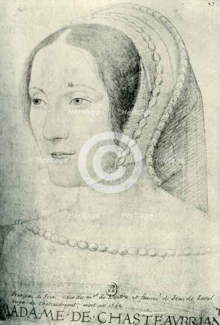 Françoise de Foix, Comtesse de Châteaubriant, early 16th century, (1907).  Creator: Unknown.