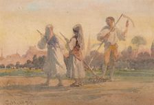 Franconian Peasants near Wurzburg Germany, 1852. Artist: Carl Haag