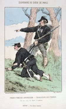 Francs Tireurs Arronssohn - Tirailleurs des Ternes Siege of Paris, 1870-1871. Artist: Anon