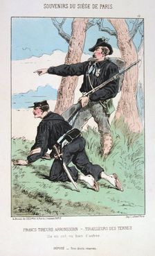 Francs Tireurs Arronssohn - Tirailleurs des Ternes Siege of Paris, 1870-1871. Artist: Anon