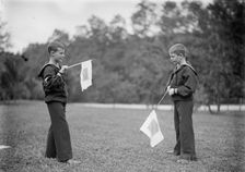 Frank A. Daniels, Right, with Brother Jonathan Daniels, 1915. Creator: Harris & Ewing