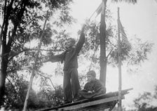 Frank A. Daniels, Right, with Brother Jonathan Daniels, 1915. Creator: Harris & Ewing