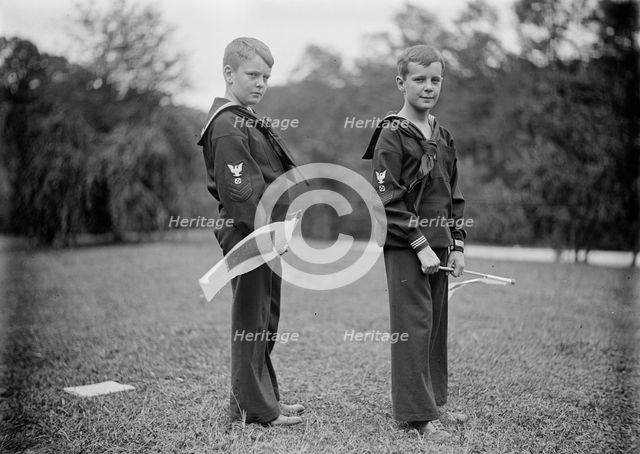 Frank A. Daniels, Right, with Brother Jonathan Daniels, 1915. Creator: Harris & Ewing.