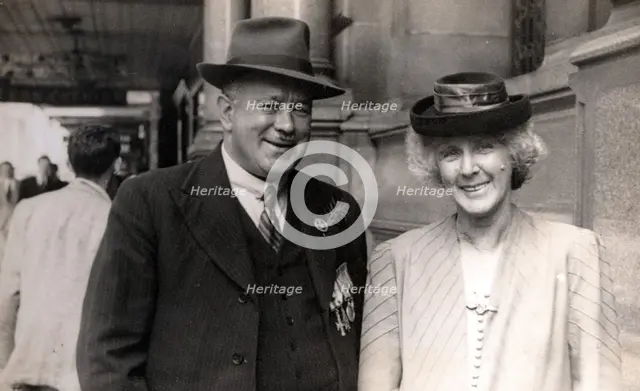 Frank and Phyllis Page, Anzac Day march, year unknown. Creator: Unknown.