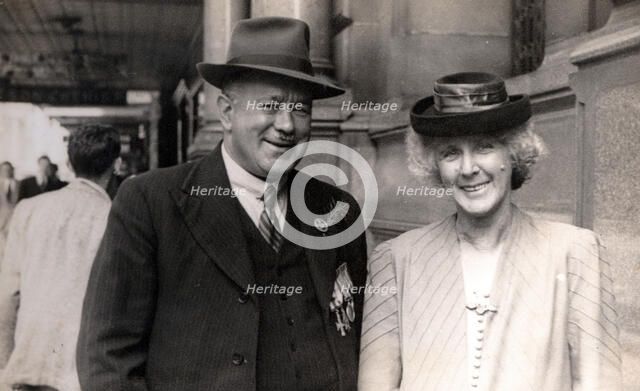 Frank and Phyllis Page, Anzac Day march, year unknown. Creator: Unknown.