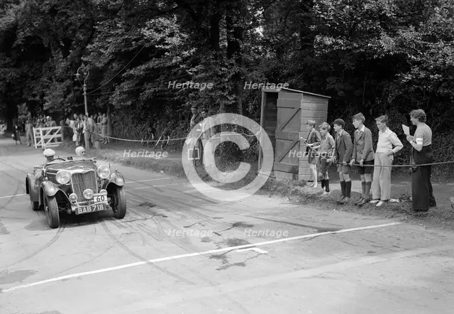Frank Barnes' Autosports team Singer B37, winner of a silver award, MCC Torquay Rally, July 1937. Artist: Bill Brunell.