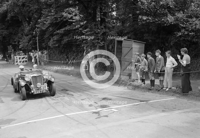 Frank Barnes' Autosports team Singer B37, winner of a silver award, MCC Torquay Rally, July 1937. Artist: Bill Brunell.