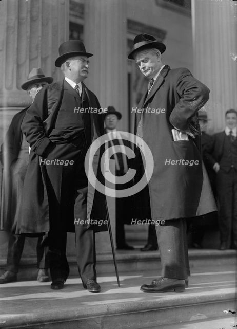 Frank Buchanan, Rep. from Illinois, Right, with Thomas W. Lawson; Leak Hearings, 1917 or 1918. Creator: Harris & Ewing.