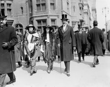 Frank Gould, wife and Ethel Kelly, between c1910 and c1915. Creator: Bain News Service