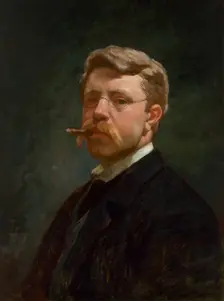 Frank Duveneck Self-Portrait, c. 1890. Creator: Frank Duveneck