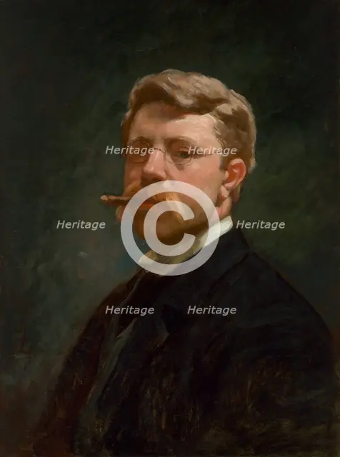 Frank Duveneck Self-Portrait, c. 1890. Creator: Frank Duveneck.