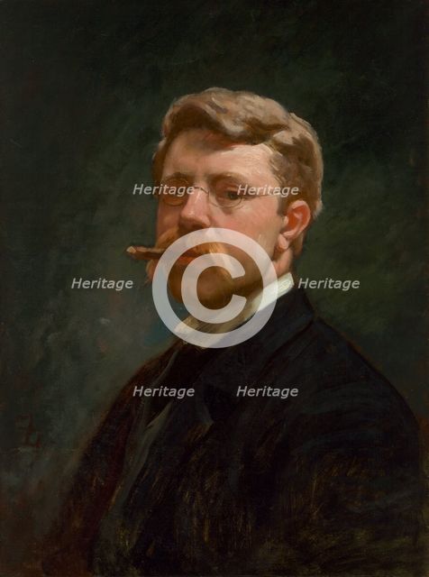 Frank Duveneck Self-Portrait, c. 1890. Creator: Frank Duveneck.