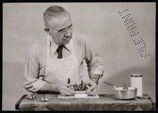 Frank Earl Holden Demonstrates Cutting into Mineral, January 18, 1951. Creator: United States National Museum Photographic Laboratory