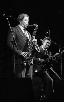 Frank Foster and Kenny Burrell, Dominion Theatre, London, Nov 1985. Creator: Brian O'Connor