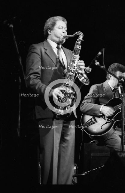 Frank Foster and Kenny Burrell, Dominion Theatre, London, Nov 1985. Creator: Brian O'Connor.