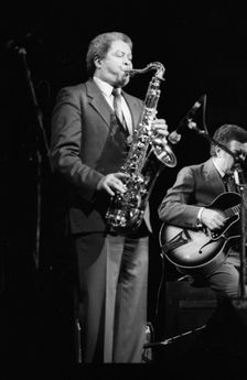 Frank Foster and Kenny Burrell, Dominion Theatre, London, Nov 1985. Creator: Brian O'Connor