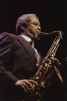 Frank Foster, Count Basie Band, Dominion Theatre, London, 1990. Creator: Brian Foskett