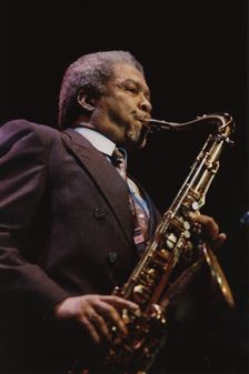 Frank Foster, Count Basie Band, Dominion Theatre, London, 1990. Creator: Brian Foskett
