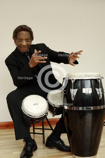 Frank Holder, Guyanan jazz singer and percussionist. Artist: Brian O'Connor